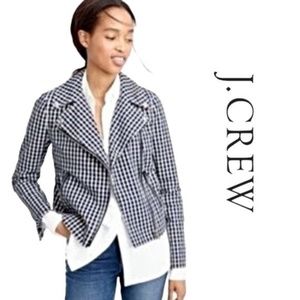 NEW J. Crew Plaid Checkered Zippered Moto Jacket 4